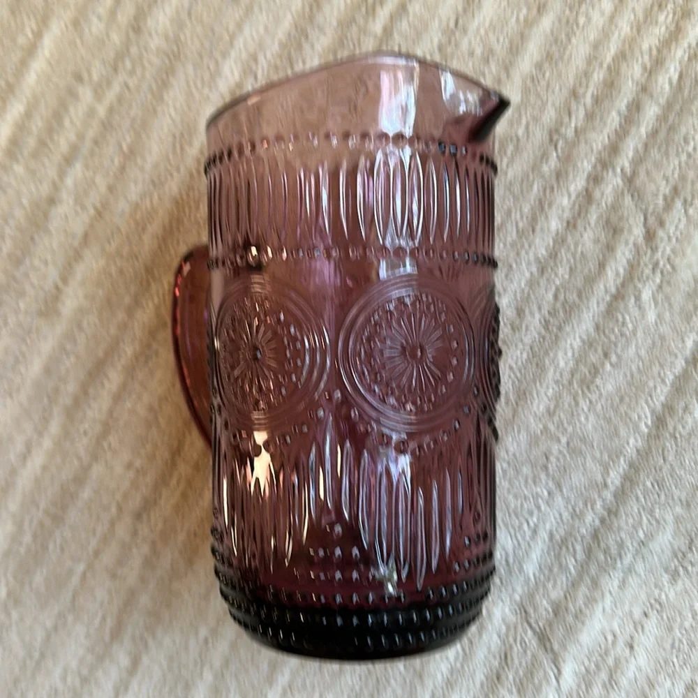 THE PIONEER WOMAN Adeline-Plum Glass Pitcher 54 Oz | 1.59 Liter Pitcher
